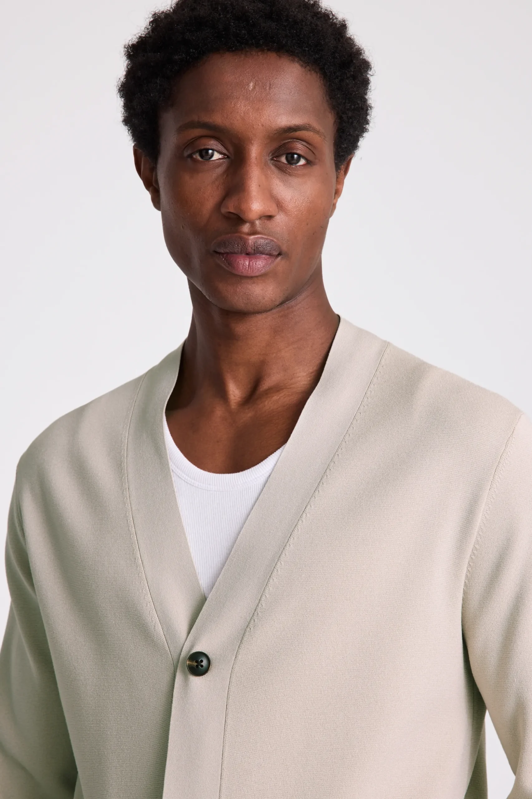 Taupe Four Button Cardigan