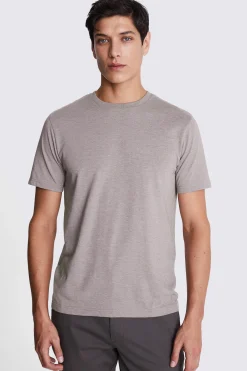 Taupe Melange Crew-Neck T-Shirt