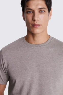 Taupe Melange Crew-Neck T-Shirt
