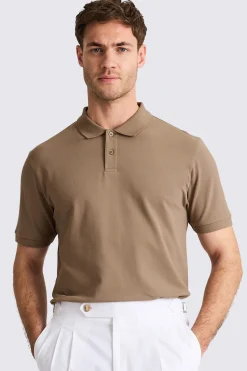 Taupe Pique Polo Shirt
