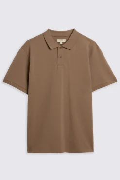 Taupe Pique Polo Shirt
