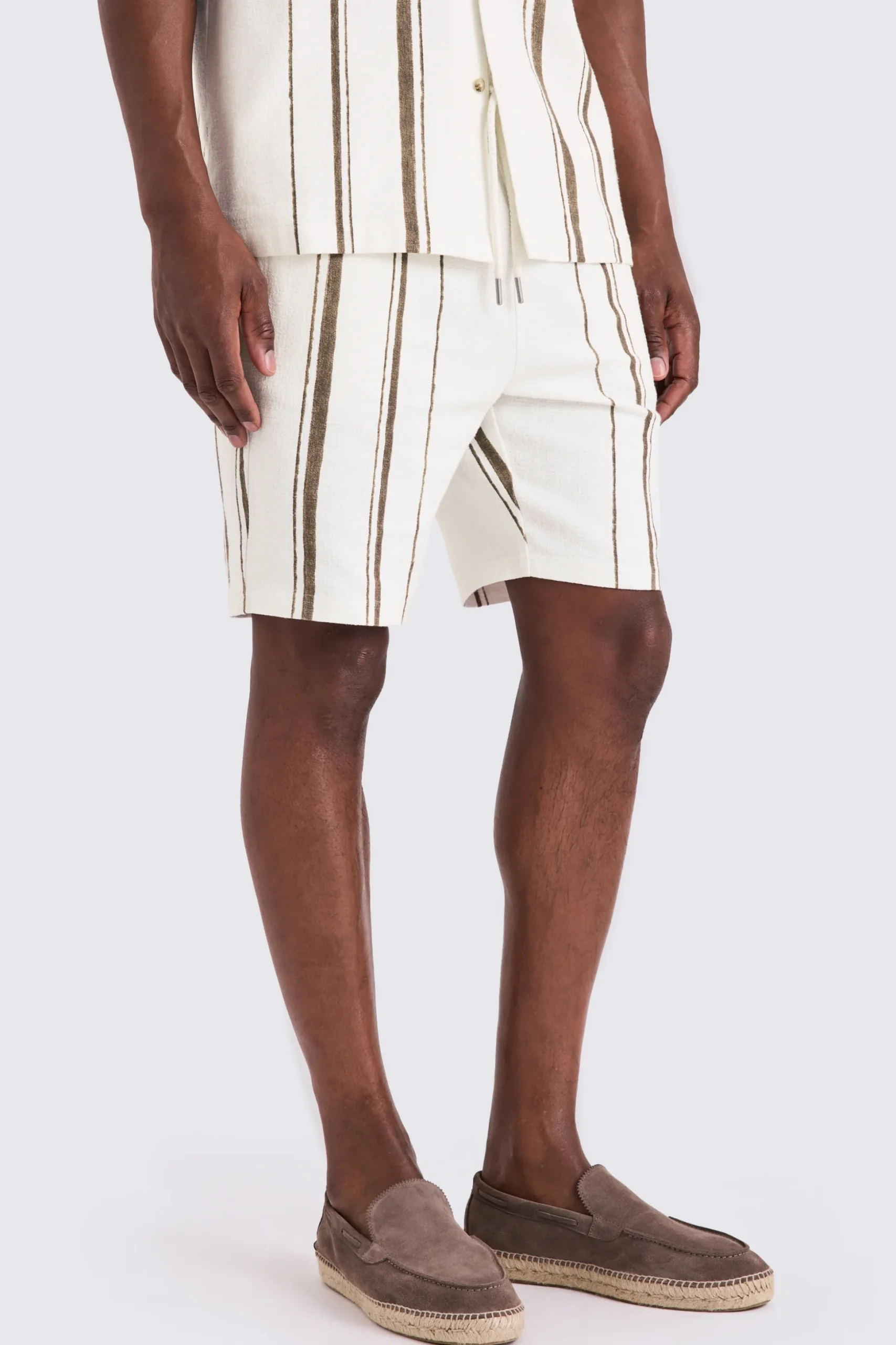 Taupe Stripe Shorts
