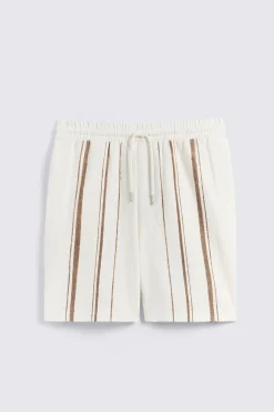 Taupe Stripe Shorts