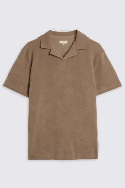 Taupe Terry Towelling Skipper Polo