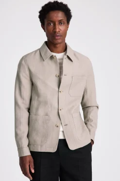 Taupe Wool Linen 3 Pocket Shacket