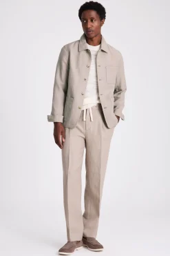 Taupe Wool Linen 3 Pocket Shacket