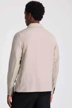 Taupe Wool Linen 3 Pocket Shacket