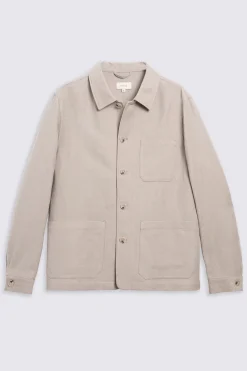 Taupe Wool Linen 3 Pocket Shacket