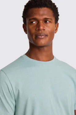 Teal Melange Crew-Neck T-Shirt