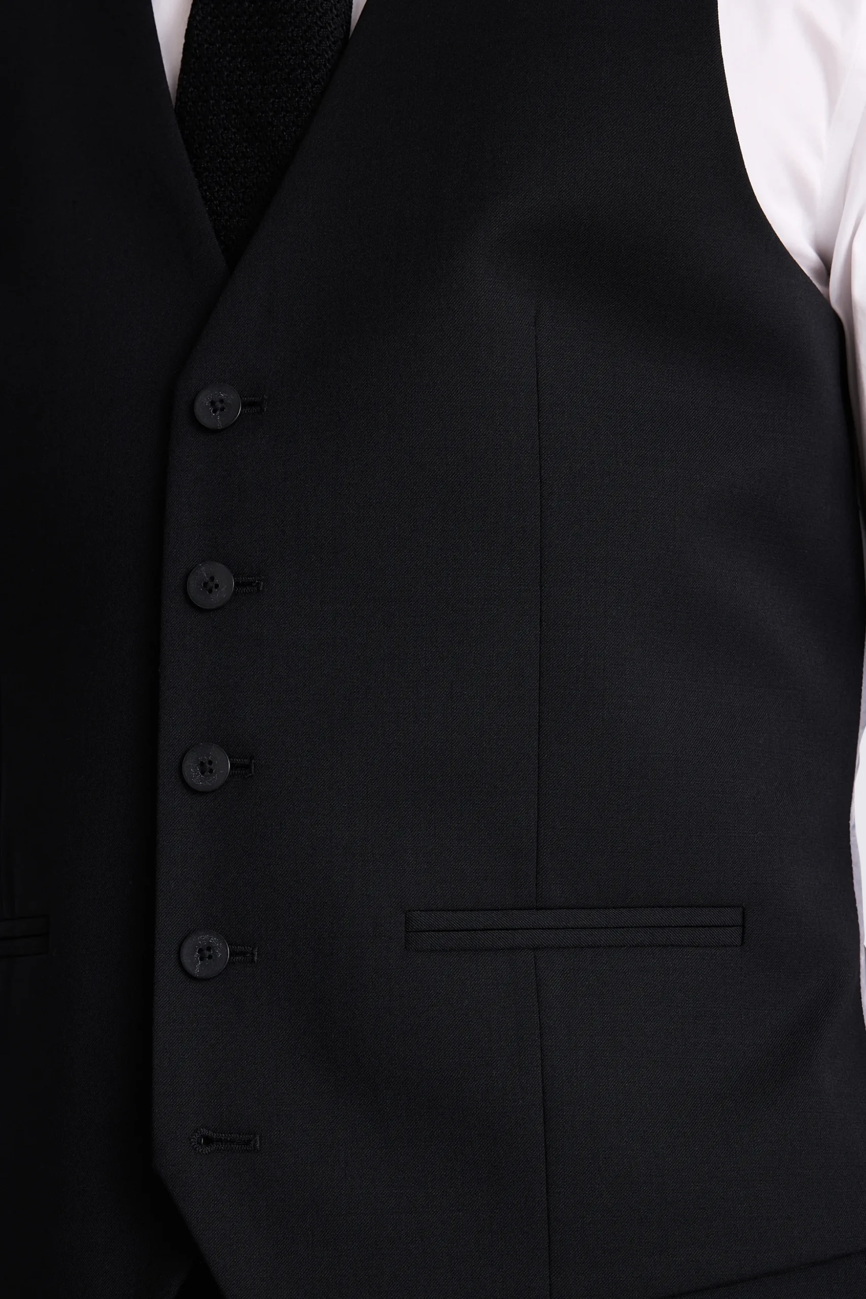 Ted Baker Tailored Fit Black Twill Waistcoat