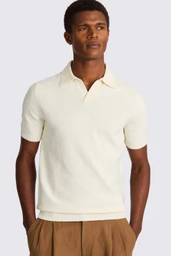 White Bouclé Skipper Polo