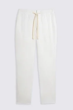 White Linen Drawstring Trousers