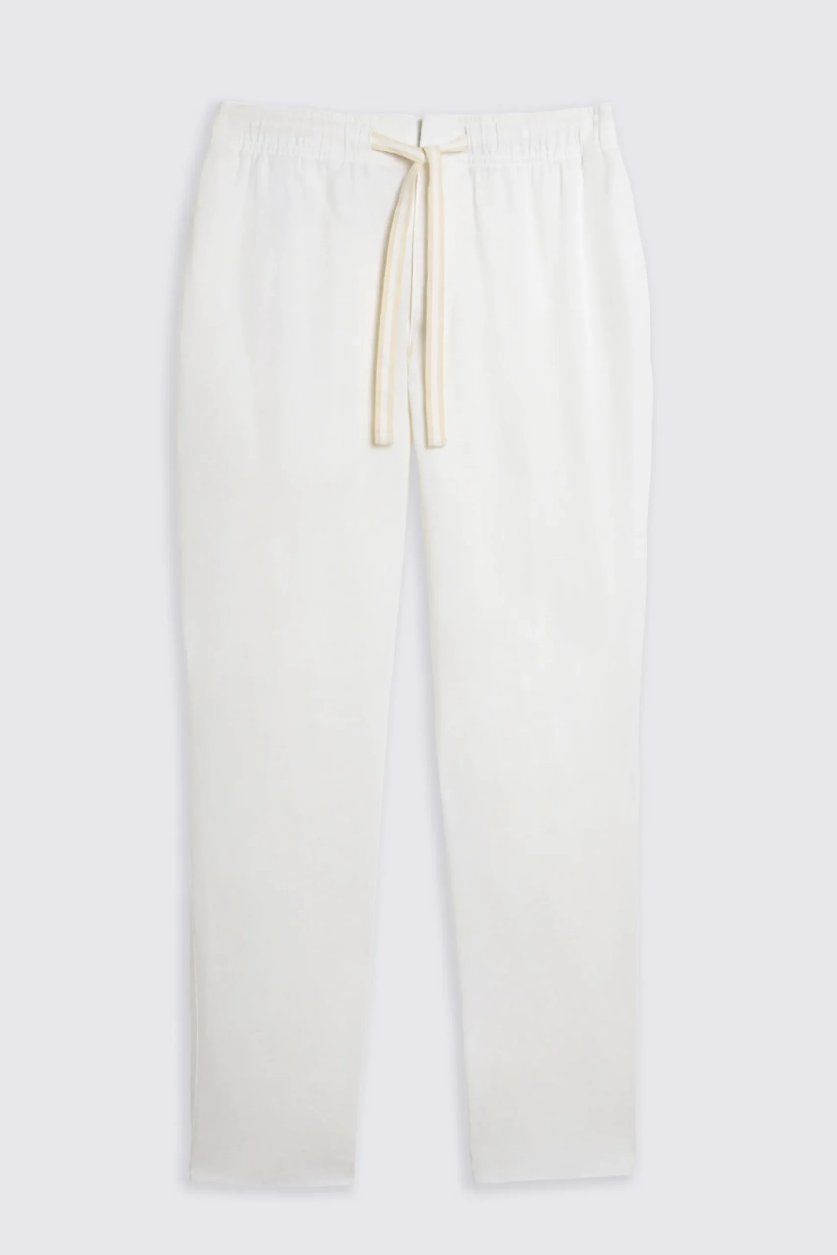 White Linen Drawstring Trousers