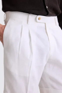 White Linen Shorts