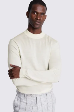 White Merino Mock-Neck Jumper