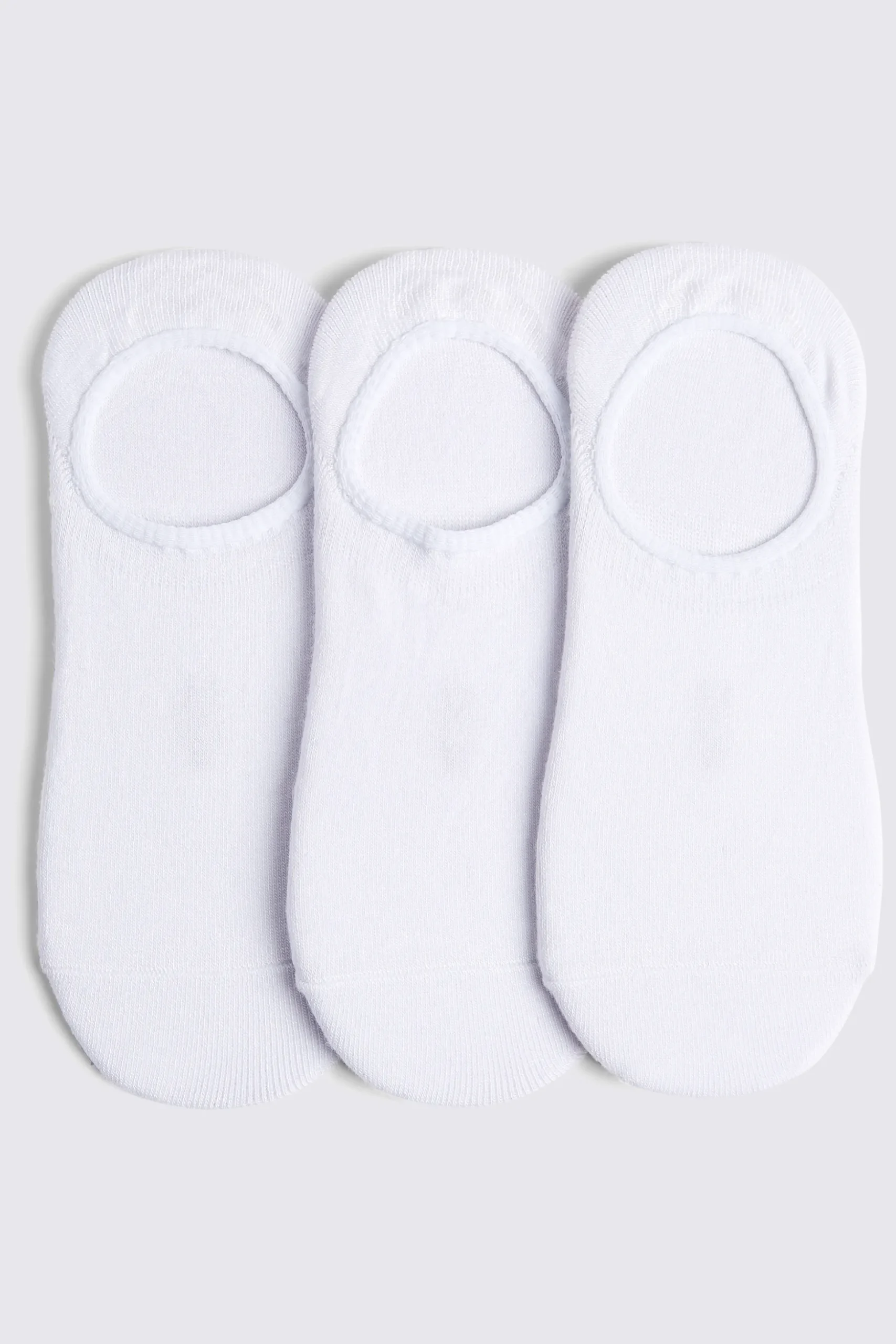 White 3-Pack Bamboo Trainer Socks