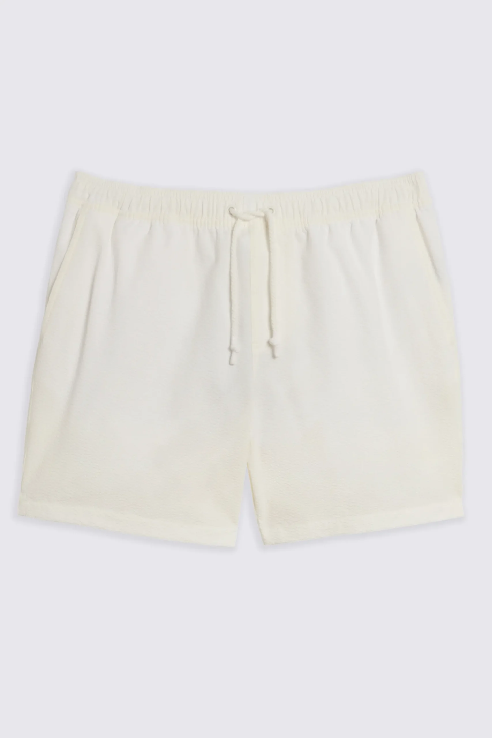 White Seersucker Swim Shorts