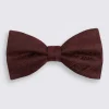 Wine Silk Paisley Ready-Tie Bow Tie
