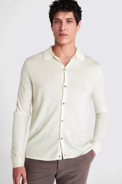 Winter White Merino Button Through Shirt