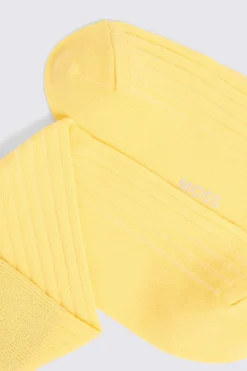 Yellow Fine Ribbed Socks