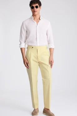 Yellow Pleated Trousers