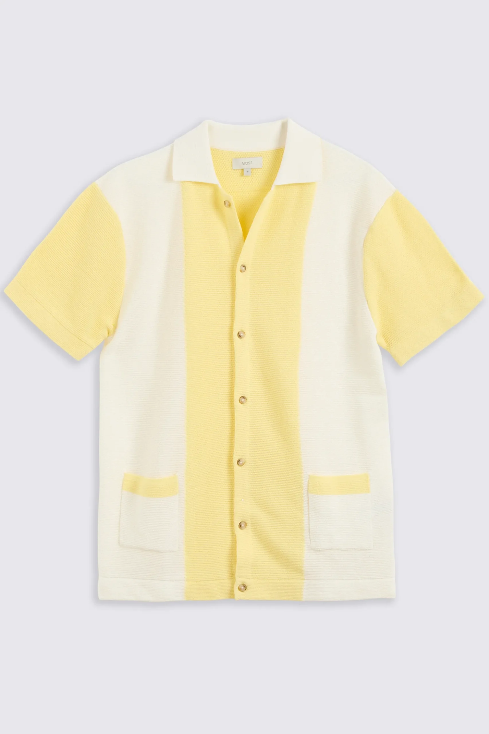 Yellow Stripe Pique Knit Shirt